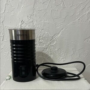 Keurig Black Electric Milk Frother with Stainless Accent
